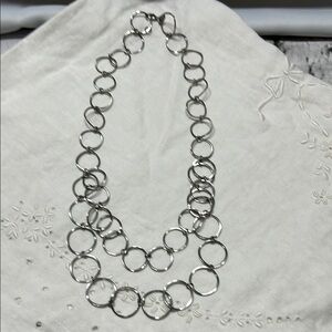 Milor stainless steel Silver Circle Link Necklace